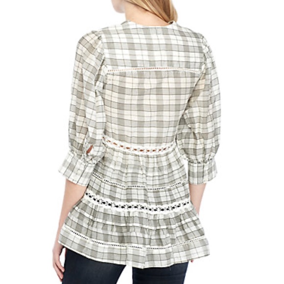 Free People plaid boho Tunic - Picture 2 of 10